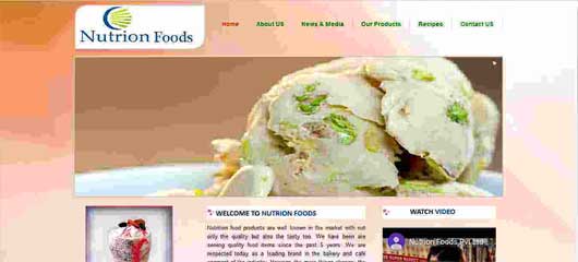 Web design of Food products company